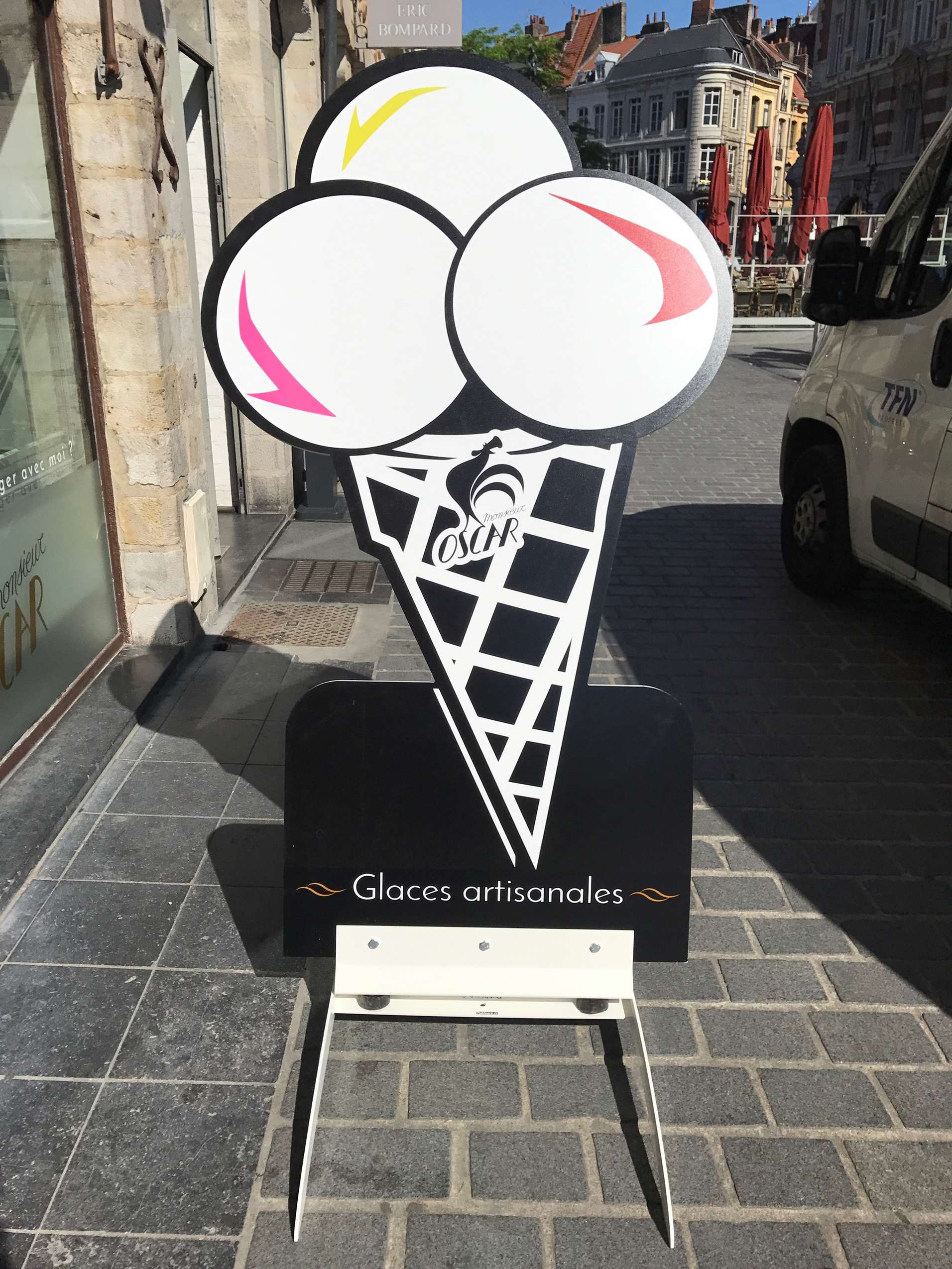 panneau de trottoir cornet de glace