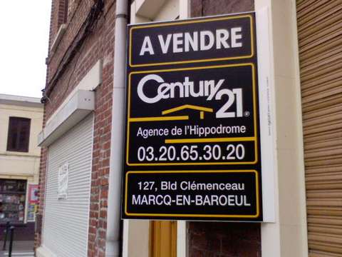 panneau à vendre immobilier pose en V 