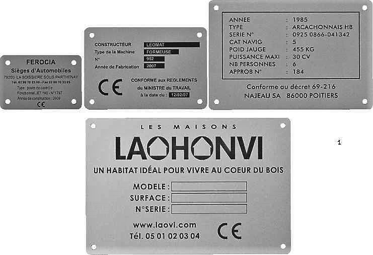 Plaques constructeurs aluminium